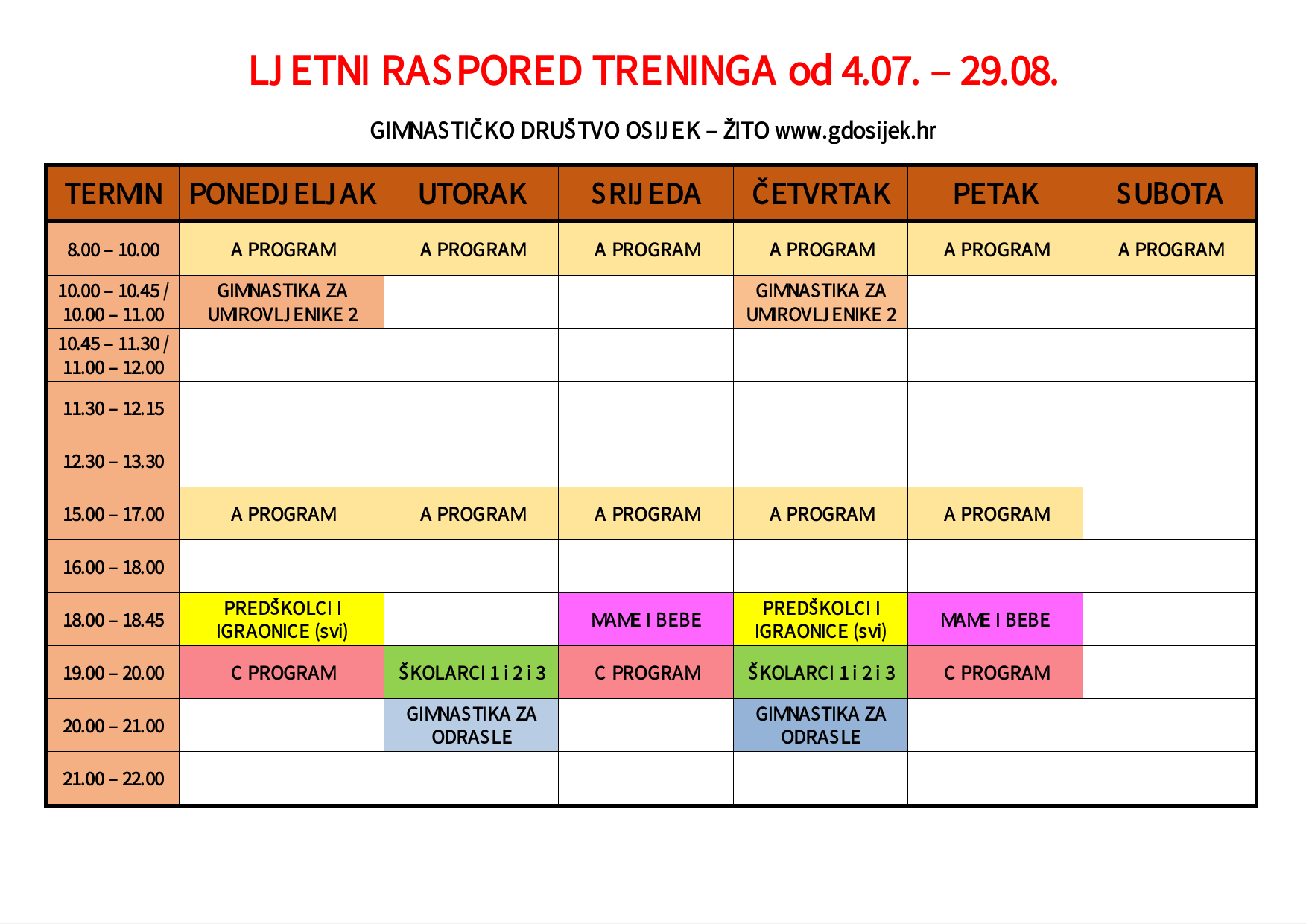 ljetni raspored28072016